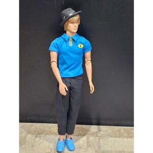 Vintage Ken Doll Blue Polo Shirt Black Pants Hat Blue Shoes 1975 1999‎ Mattel